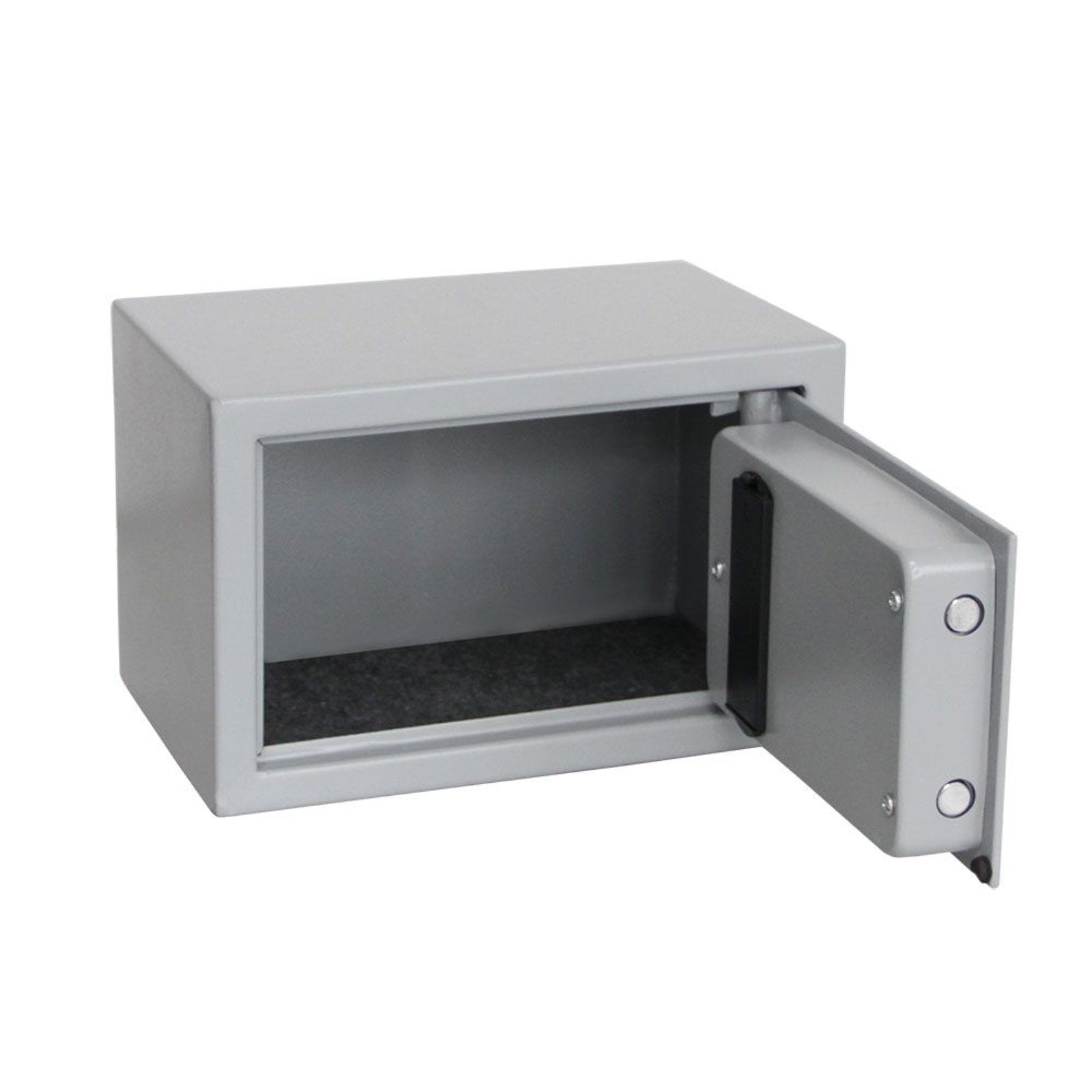 Mini" safe in grey with key, combination lock or fingerprint, 310 mm x 200 mm x 200 mm