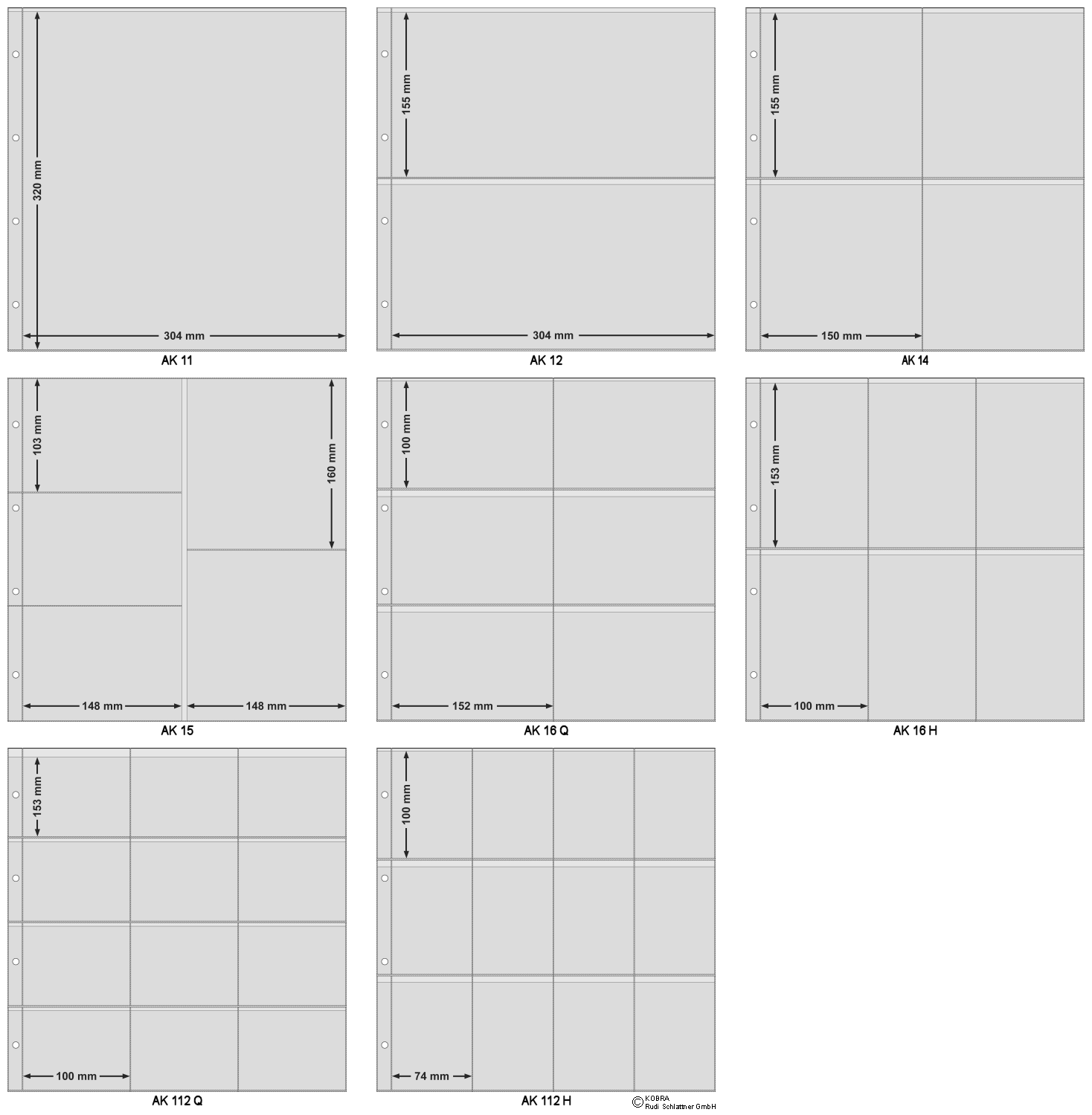Einsteckblätter kleineres Format (325x330 mm)