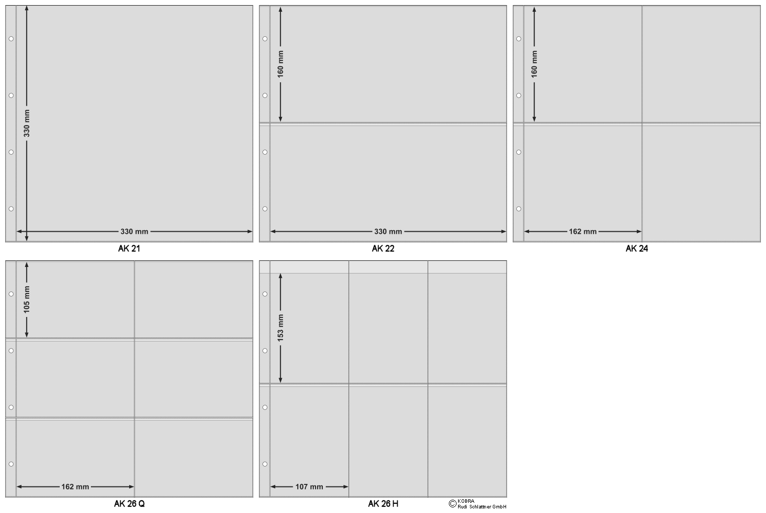 Einsteckblätter größeres Format (350x335 mm)