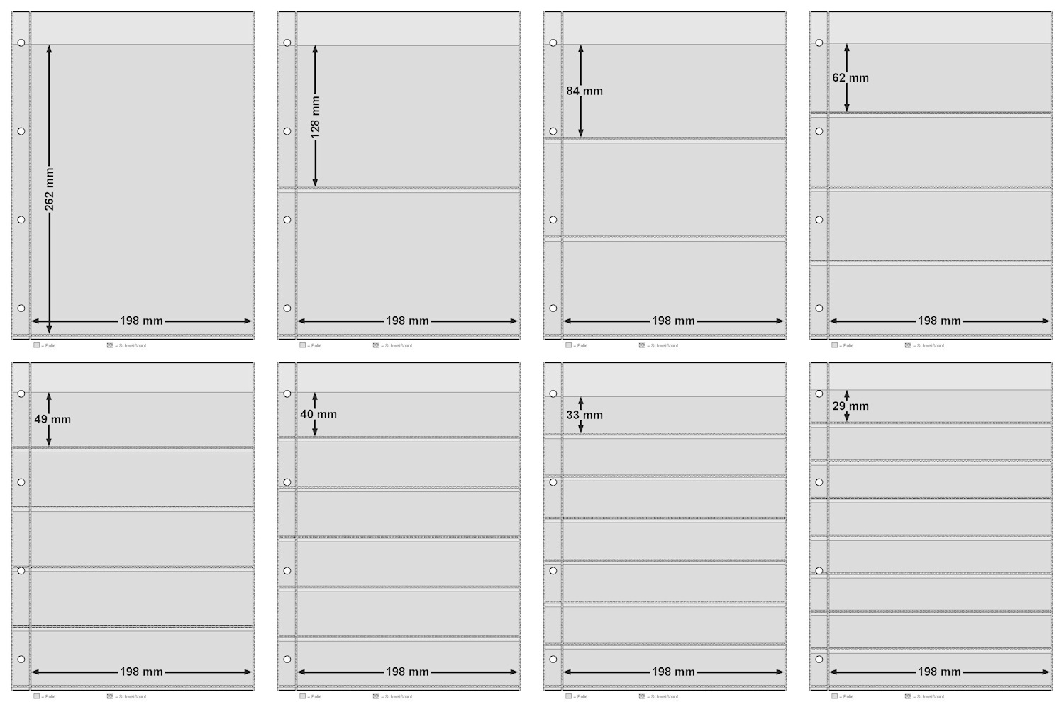 Einsteckblätter Combi schwarz beidseitig