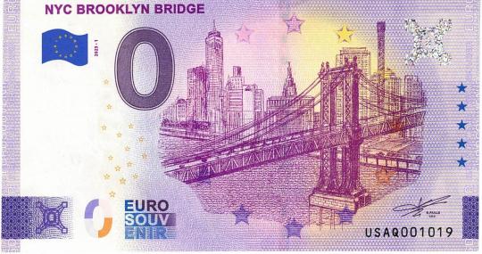 Free: 0-Euro NYC Brooklyn Bridge Banknote kostenlos 
