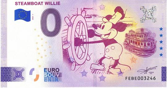 Free: 0-Euro Steamboat Willie Banknote kostenlos 