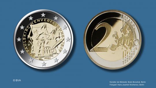 Free Bonus: 2 Euro Coin 2024 Paulskirchenverfassung 1849 