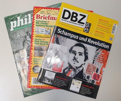 Free Bonus: Three older German Stamp Magazines 