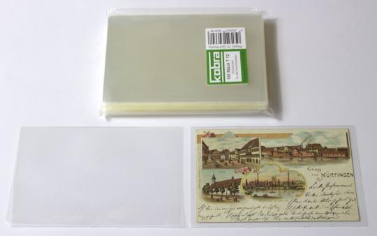 Schutzhüllen, rutschhemmend, aus dünner Qualität für alte Ansichtskarten (100 Stück) 