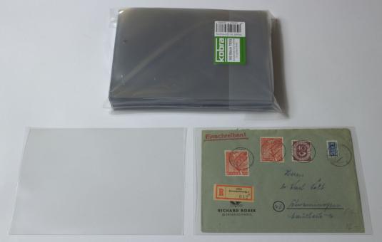 Schutzhüllen für größere Briefe aus Hartfolie lange Seite offen Packung mit 100 Hüllen