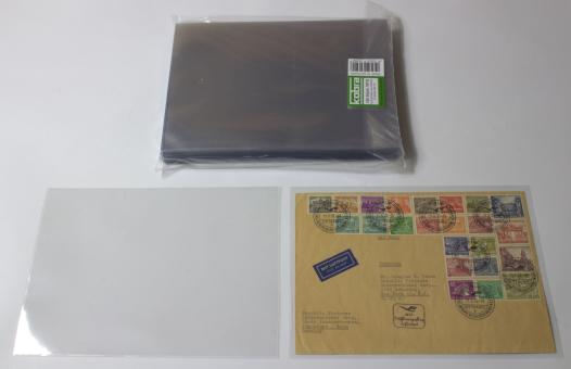 Schutzhüllen für Briefe DIN C5 aus Hartfolie, lange Seite offen Packung mit 100 Hüllen
